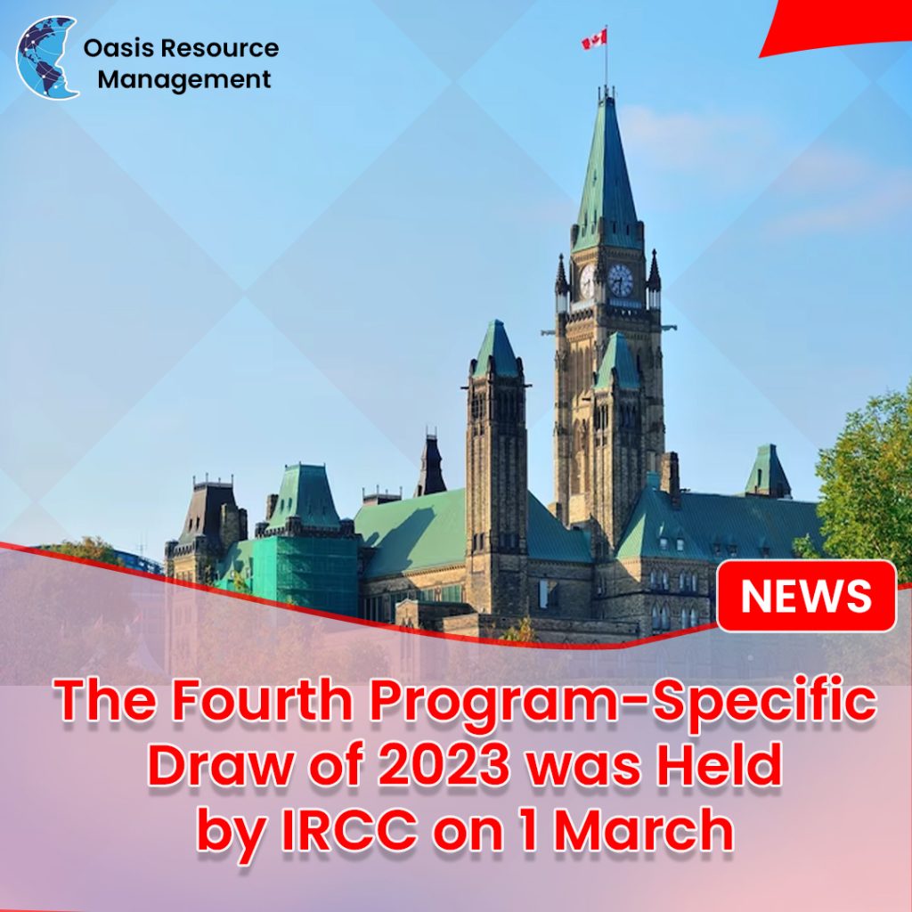 The Fourth Program-Specific Draw of 2023 was Held by IRCC on 1 March