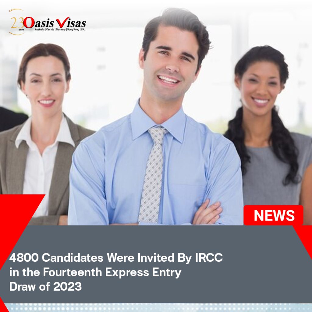 4800 Candidates Were Invited By IRCC in the Fourteenth Express Entry Draw of 2023