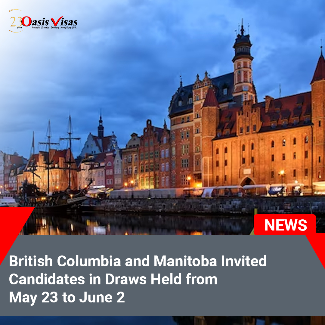 British Columbia and Manitoba Invited Candidates in Draws Held from May 23 to June 2